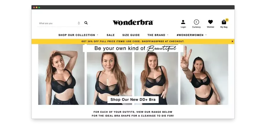 Wonderbra Discount Banner